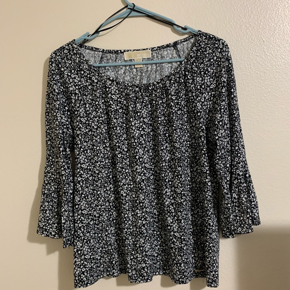 Black and White Floral Shirt
